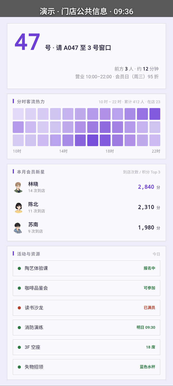门店公共信息看板